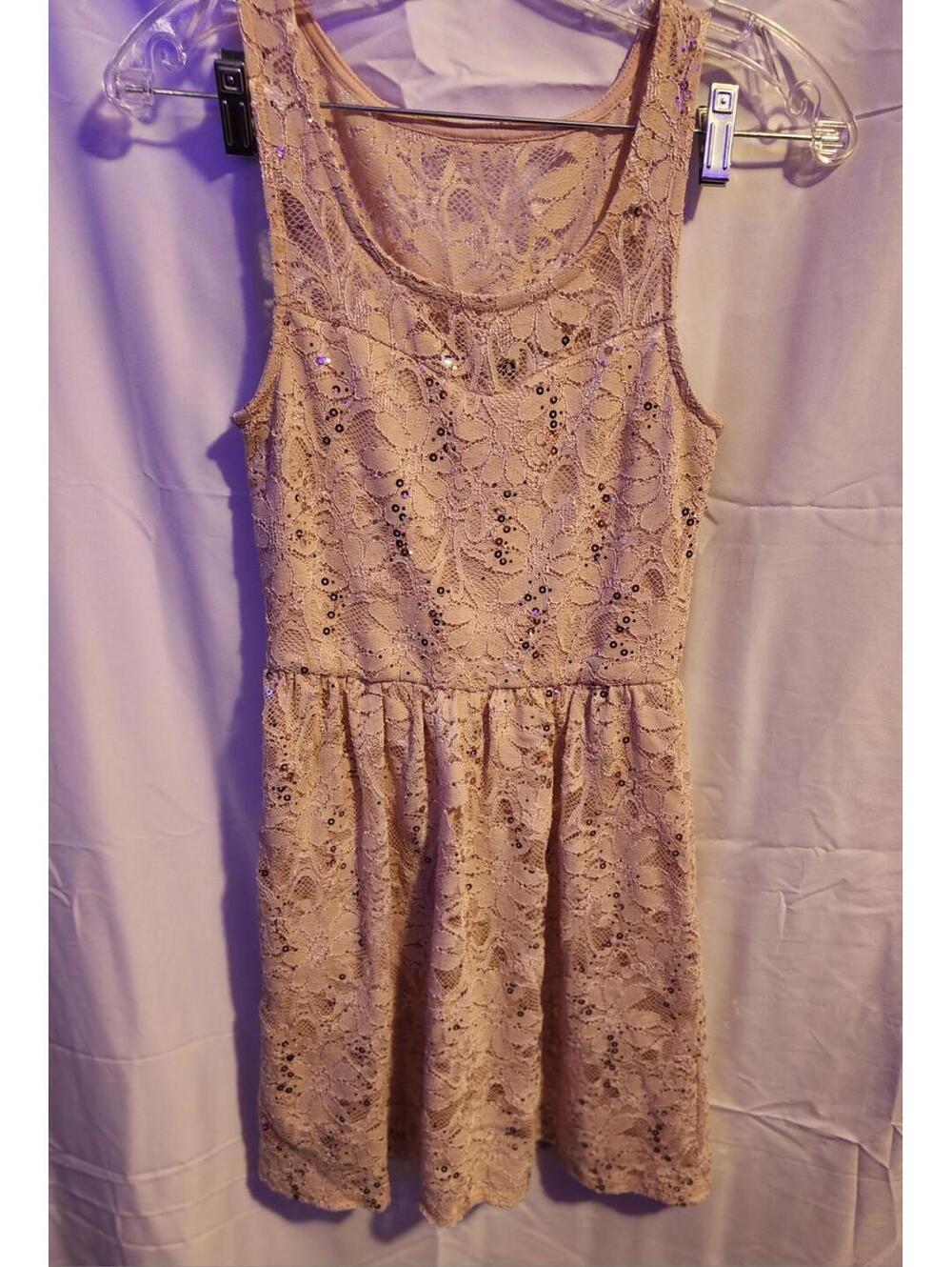Vintage Deb Mini Dress With Sequins And Lace. EUC Size Small